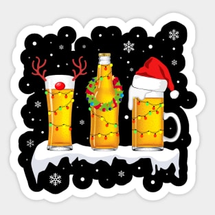 Christmas Beer T-Shirt Reindeer Beer Sticker